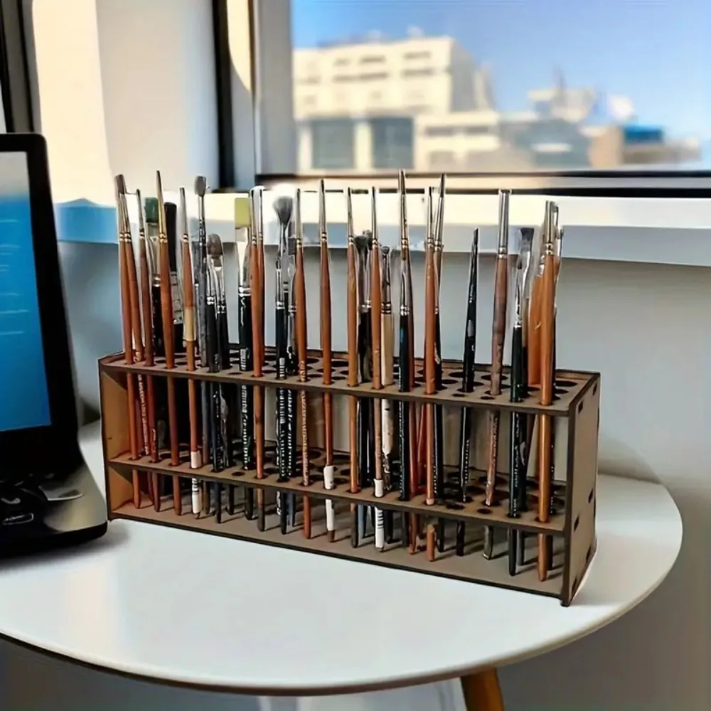 Wooden Brush Holder