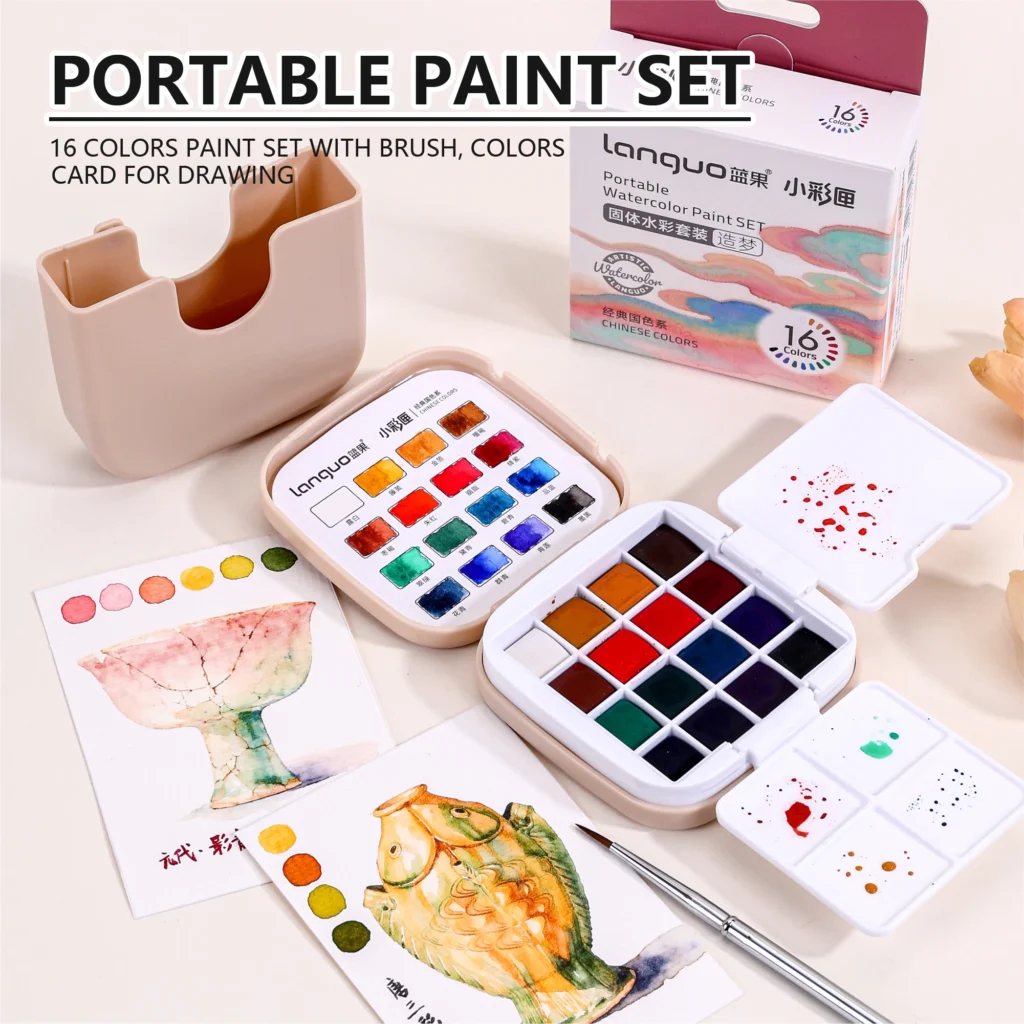 Mini Portable Solid Watercolor Paint Set