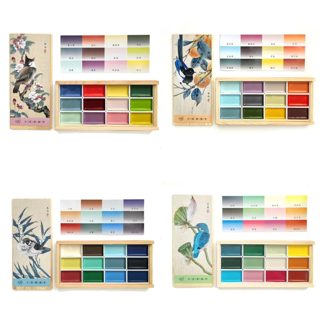 Watercolor Paint Wooden Box Set